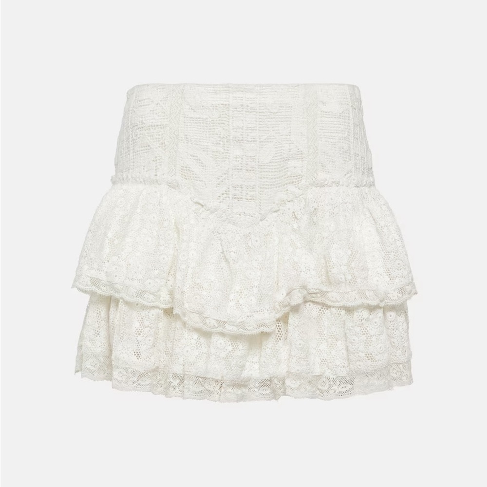 Love Shack Fancy Antila Mini Skirt NWT size 0 White